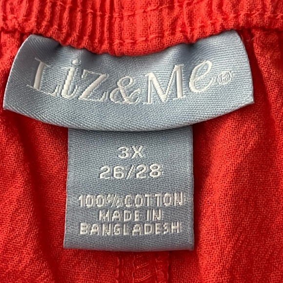 100% Cotton Orange Full Leg Shorts w/ Cargo Pocket & Elastic Drawstring Waist - Picture 3 of 7